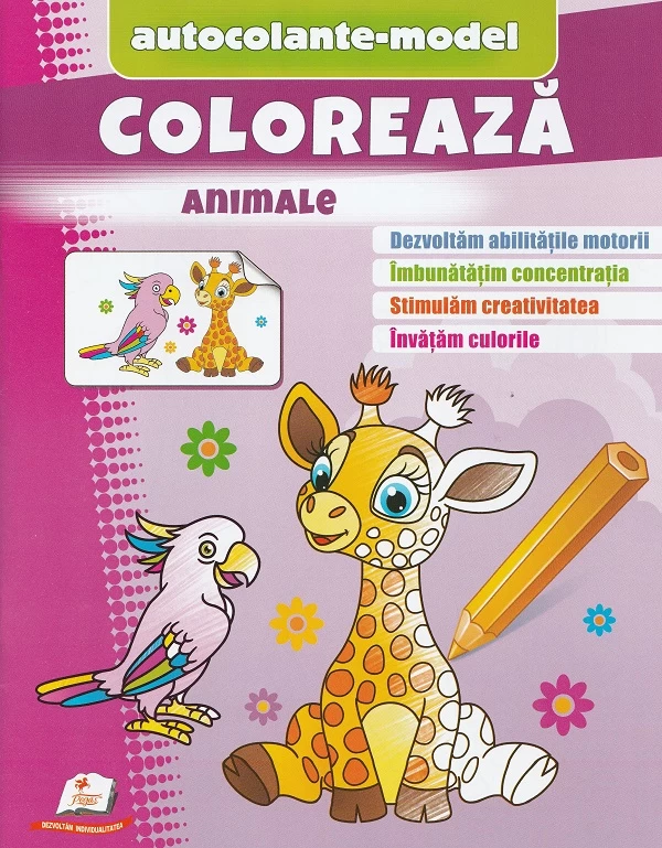 Coloreaza Animale + Autocolante model 